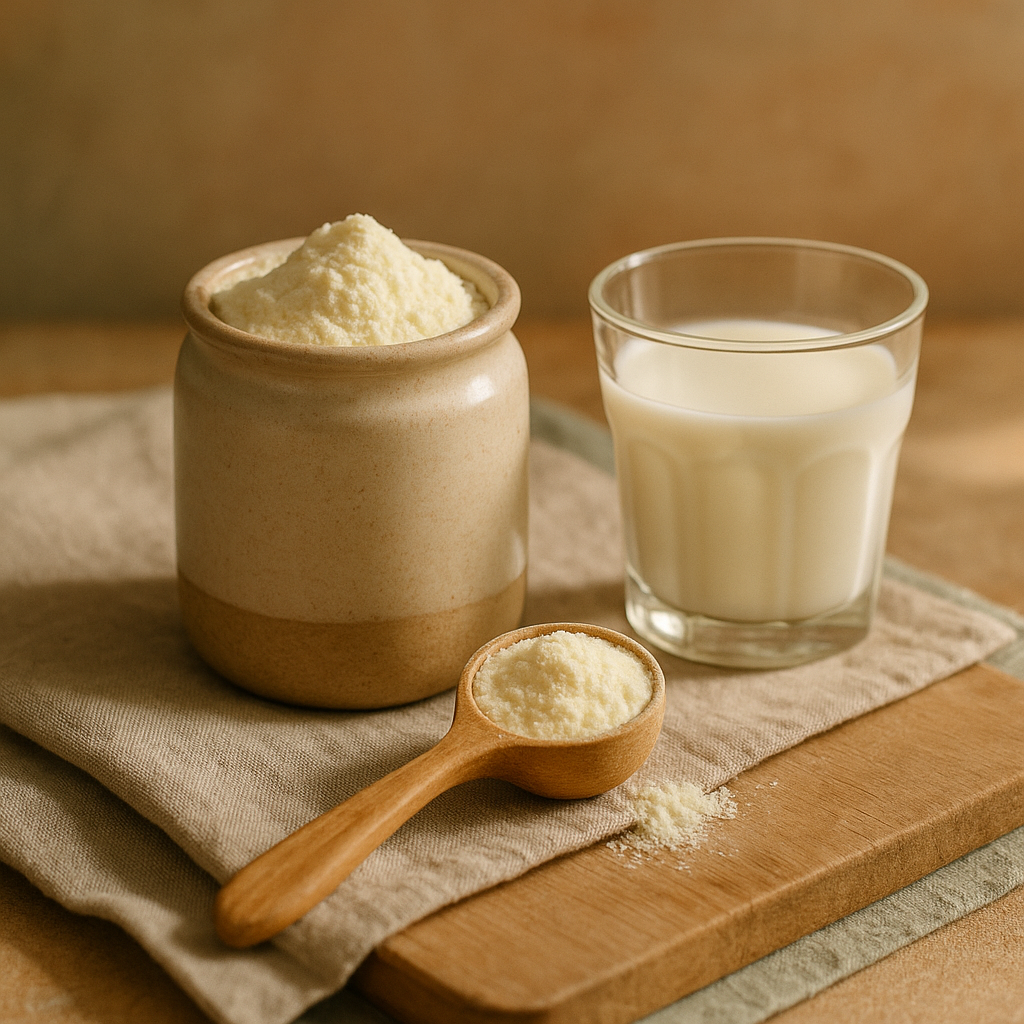 Melk naar melkpoeder + water